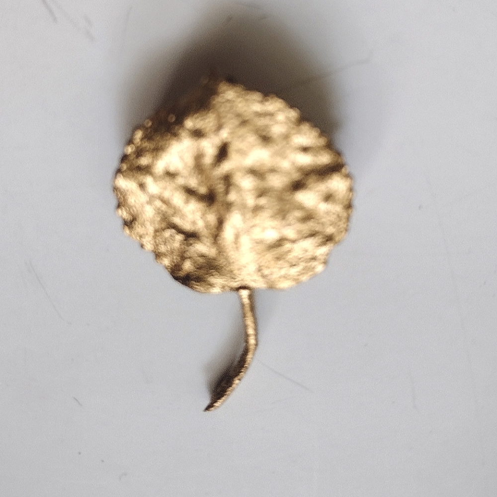 Vintage Gold Dipped Aspen Leaf Brooch - image 1
